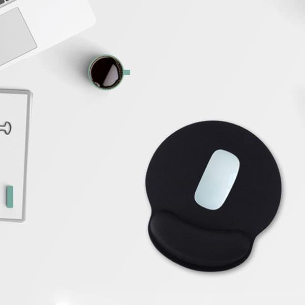 Ceavmlsr Ergonomisk svart musematte med håndleddstøtte for