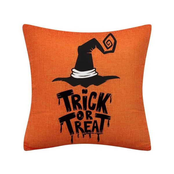 Kuddfodral 4 st Kuddfodral 45*45cm Pumpa Spöke Spindelnät Tryck Linne Hem