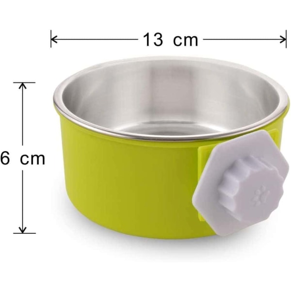 Dog Crate Bowl Removable Stainless Steel Hanging Pet Bowl Cage Small Water Bowl Feeder Food for Dogs Cats Rabbits Birdsgreen Pet Supplies