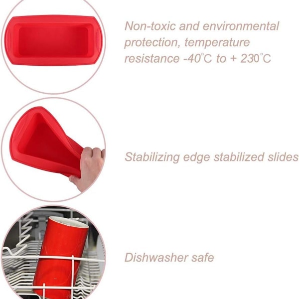 Silikone brød bageform og rugbrødsform, 27 cm, non-stick & nem at rengøre,