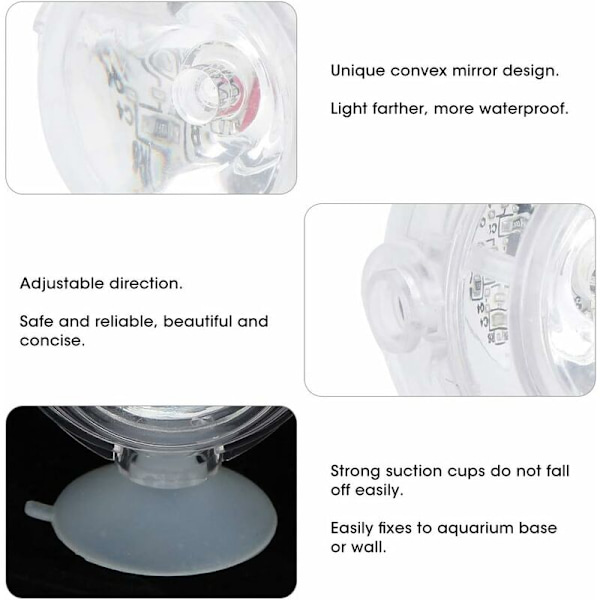 LED nedsænkelig belysning til akvarium, dam, akvarium, vase, badekar, swimmingpool (multicolor) KLB