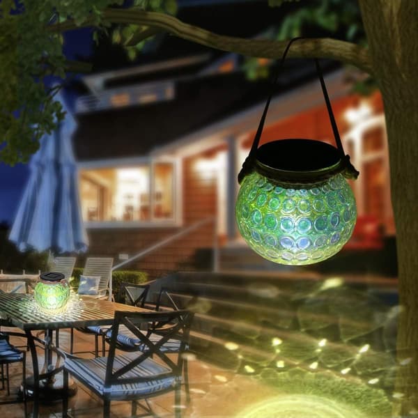 Solcelle lanterne glas, solcelle lys glas solbordlampe som KLB