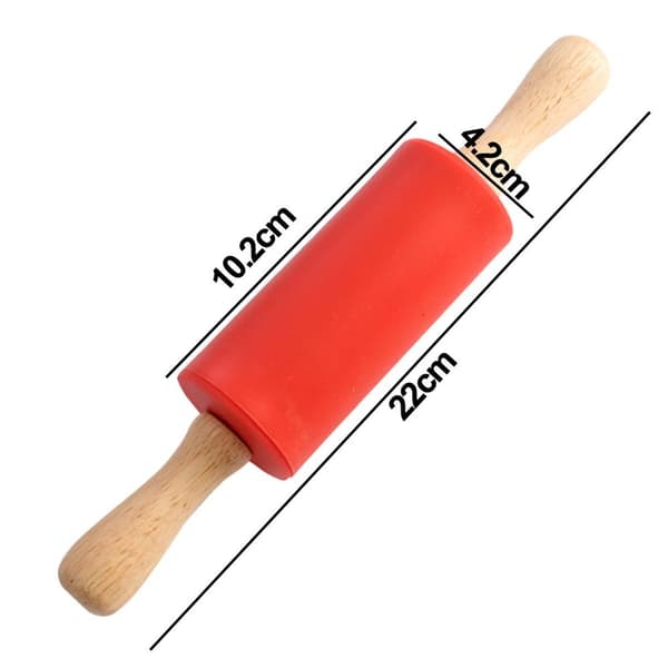 Silikonkjevle for baking - Non-stick treoverflate, rød KLB