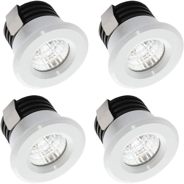 Sett med 4 mini LED innfelte spotlights 3W varmhvite mini LED spotlights for butikkvinduer, kode