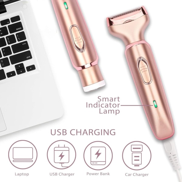 Elektrisk barbermaskin for kvinner 2-i-1 kvinners barbermaskin bærbar oppladbar KLB