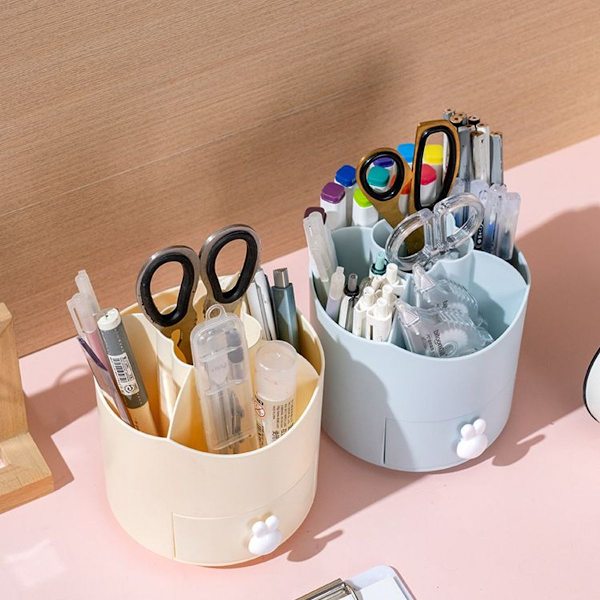 Skrivebords penneholder, multifunktionel makeup børste etui