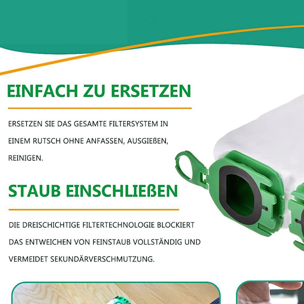 Imurin pölypussit ja HEPA-suodatin Vorwerk Kobold VB100 -akkukäyttöiseen imuriin KLB