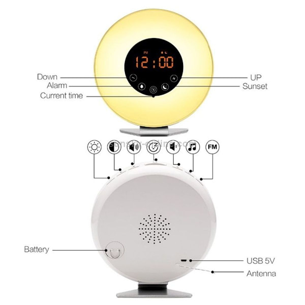 LED Touch Smart Väckarklocka med FM-radio