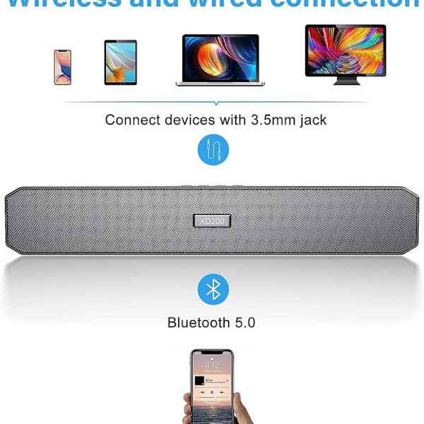 Skrivbordshögtalare med Bluetooth 5.0-anslutning, PC