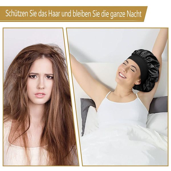 2-pack satinhuva sovmössa silkeslockar sovmössa justerbar sovande