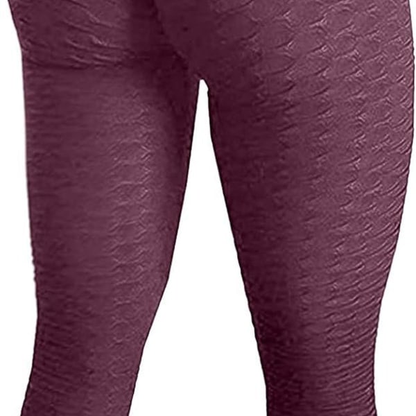 Berømte leggings, dame butt lifting yoga bukser høje 01 vin KLB