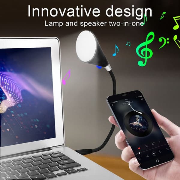 Mini trådløs Bluetooth-høyttaler Smart Touch USB LED-lys KLB