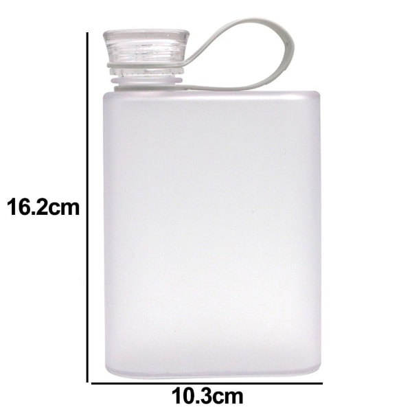 Litteä vesipullo vuodonkestävä ohut käsilaukku juomapullo valkoinen