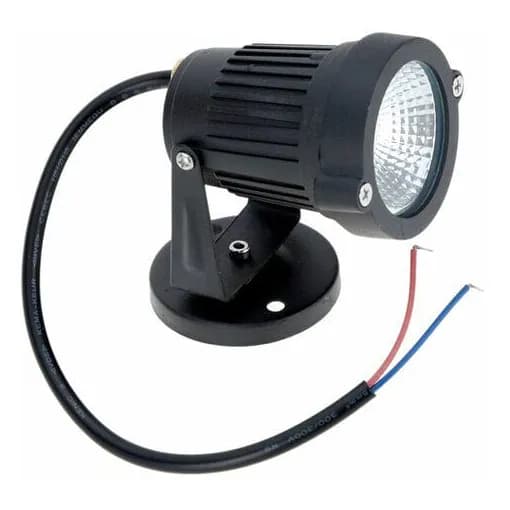 -LED-spotlight i sort aluminium til græsplæne, 5W 85-265V, varm hvid