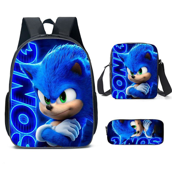 Sonic-koululaukku oppilaille Sonic-piirroskuva, alakoulu- ja yläkoululaisille, lasten reppu, reppu -D6 Sonic 09- Reppu