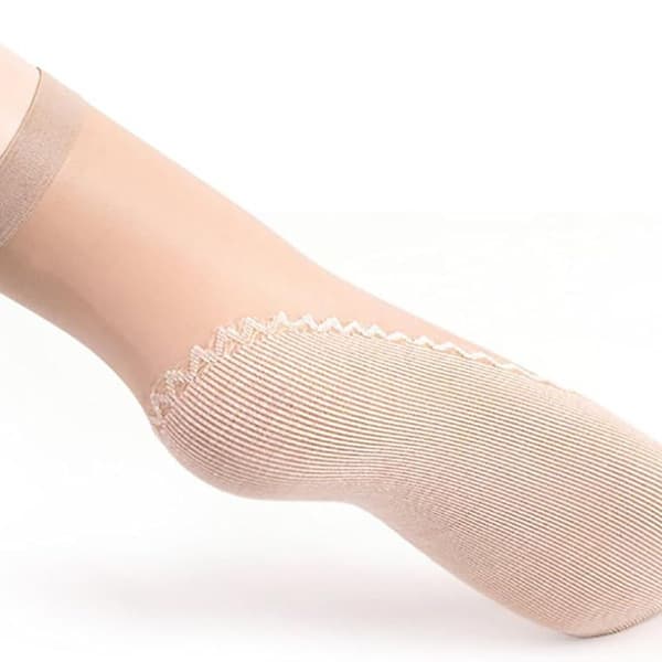 10 par damskor med silkeslen bomullssula, beige KLB
