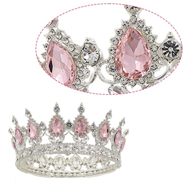 Fødselsdag Tiara Krone Topper, Smukke Pink Krystal Metal Krone