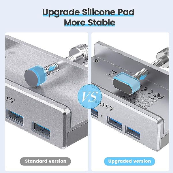 USB 3.0 Hub Clamp Adapter, 4 Port Aluminium USB Splitter med