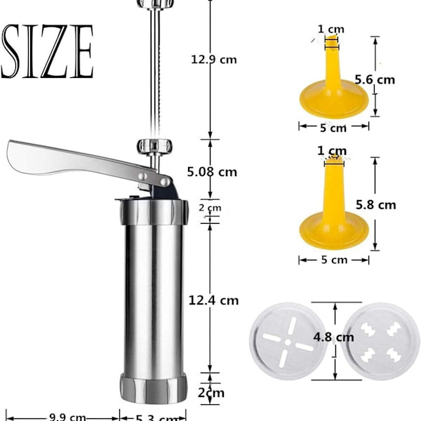 Kyrieval Biscuit Press Cookie Press Rostfritt Stål Bakverkspress med 20
