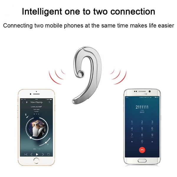 Bluetooth headset trådløst sølv