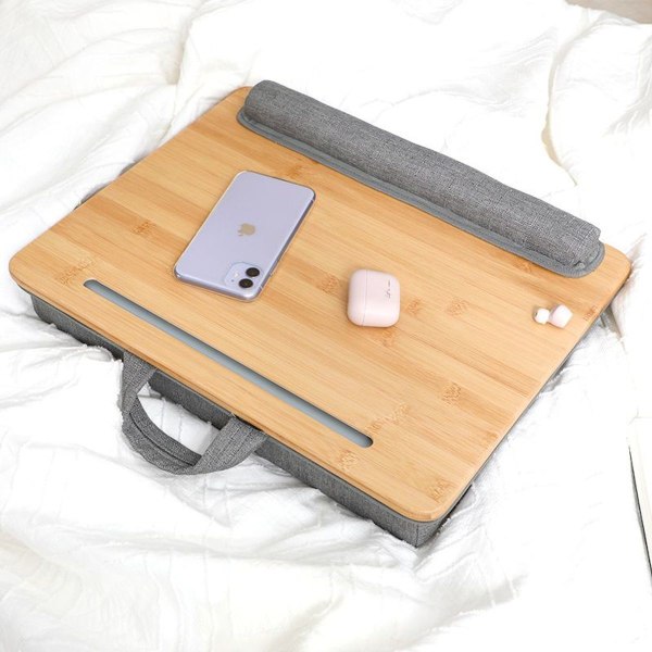 Bärbart skrivbord med kudde Passar 15,6" bärbara datorer med Griptape och Au