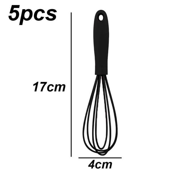 Silikonvisp Kjøkkenredskap 5stk Mini Silikonvisp for Svart KLB