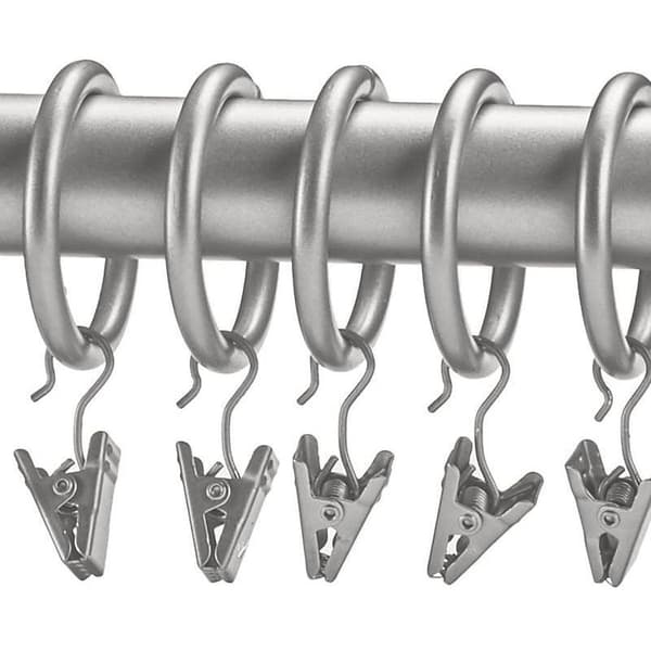 Gardinkroksset med klämma, 2,5 cm, 10-pack, KLB