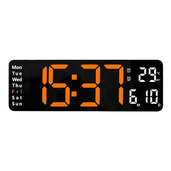 Dato og temperatur uge, digitalt ur med stort display