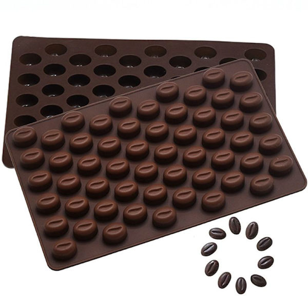 55 håls silikon kaffeböna form choklad godis isbit bricka