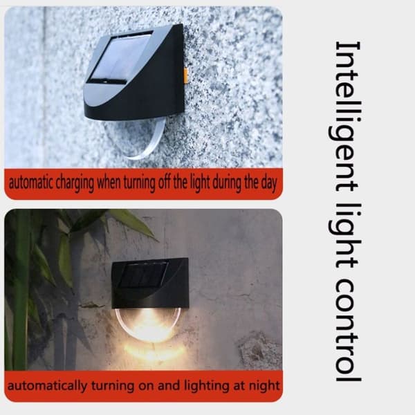 2 st A Clearance Solar Mirror Wall Light för utomhus trädgårdsdekoration