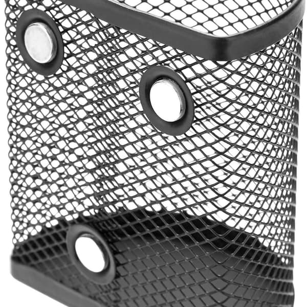 Magnetisk pennholder 2 rom Mesh Rustfritt stål Rund Pakke med 2 KLB