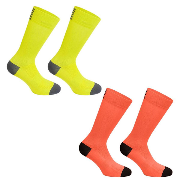 Merino ull ridstrumpor gröna + orange KLB