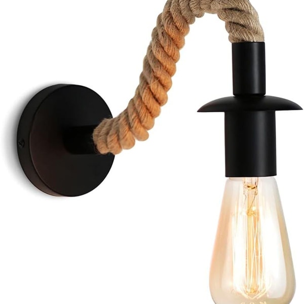Lampe industrielt udstyr lavet af hamp reb. Retro væglampen er meget velegnet til KLB
