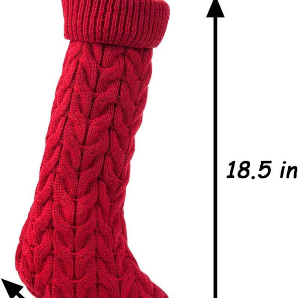 Pakke med 4 18,5 Strikket Klassiske Store Jule Strømper KLB