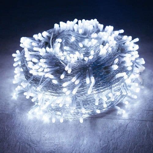 1000 LED-lys 100m, julepynt, strømforsyning med 8 moduser &