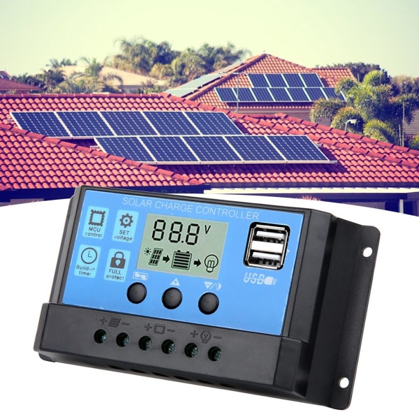 40A blå kontroller, automatisk PWM LCD ladekontroller PV KLB