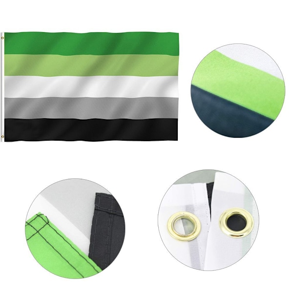 90*150cm No Romantik Flag - Farvefast - Canvas Header og Dobbelt