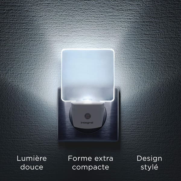 Integreret LED-nattelys, 2 stk., med automatisk sensor, dag/nat, KLB