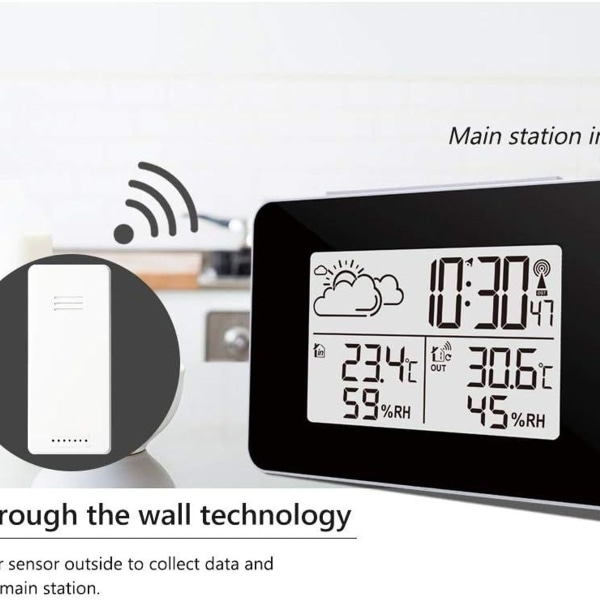 Trådløs vejrstation Digital vejrstation indendørs og udendørs vejrstation