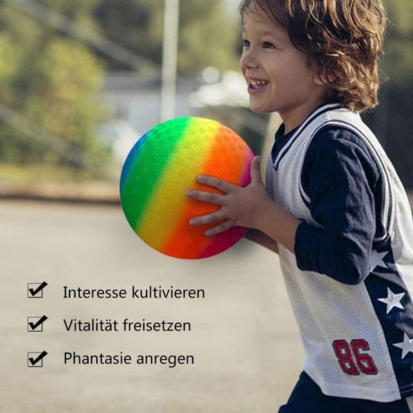 Regnbågsfärgad PVC-softboll för barn, hållbar studsboll KLB