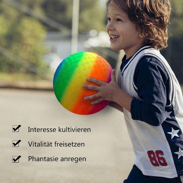 Regnbue PVC softbold til børn holdbar hoppebold KLB