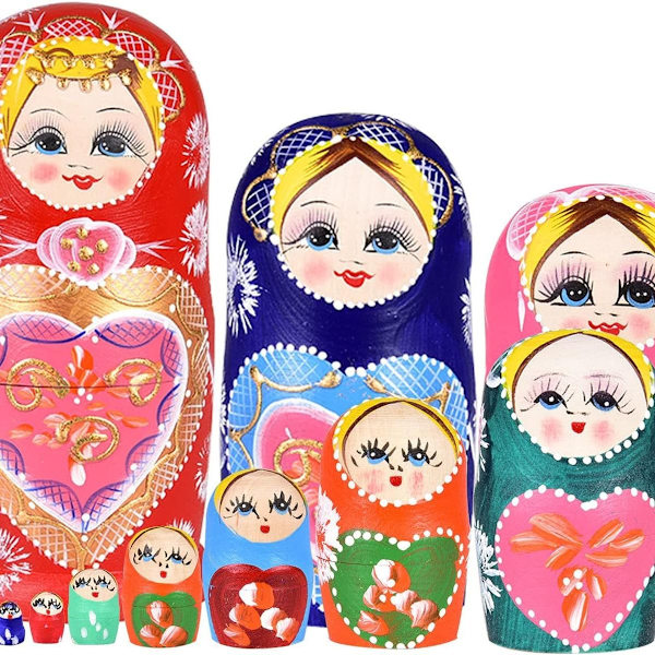 Rysk trädocka Matryoshka stapelbar handgjord leksak KLB