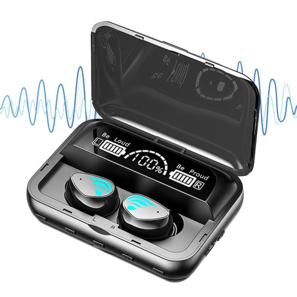 TWS trådløse Bluetooth-ørepropper med LED-lommelyktlyder
