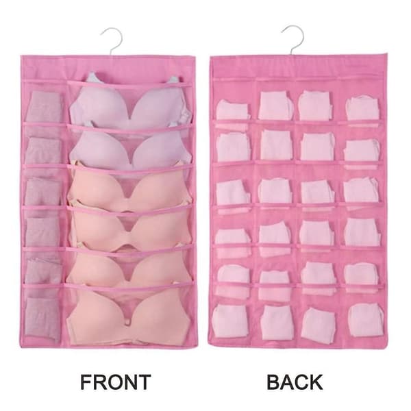 Dubbelsidig hängande organizer för underkläder (rosa)