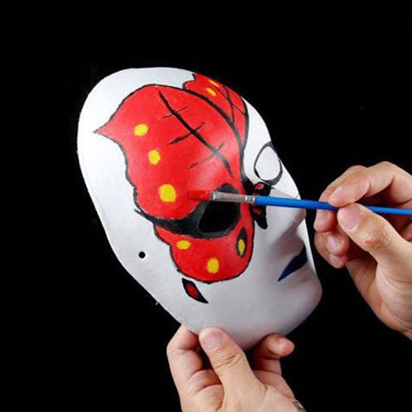 5 stk. DIY hvid maske til maling nem blank papirstil 1 KLB