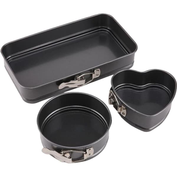 Mini non-stick springform pan med avtagbar bunn, 3 stykker, grå KLB