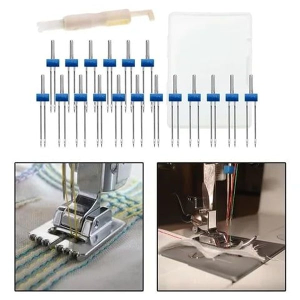 12 kpl ompelukoneen kaksoisneulat Kaksinkertaiset kaksoisneulat KLB
