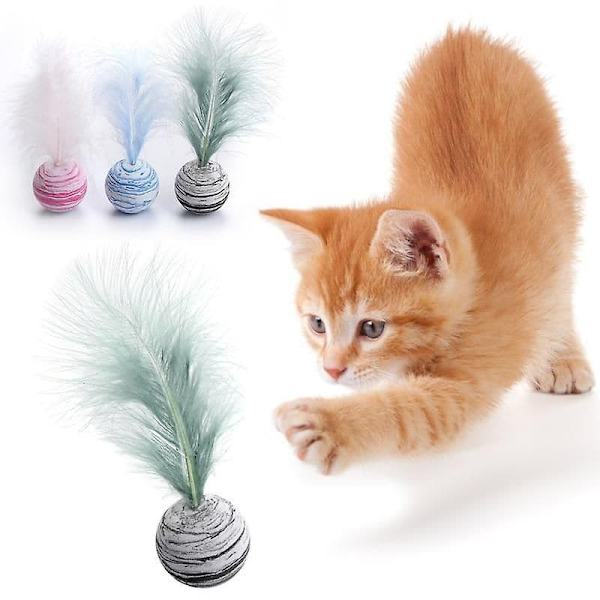 Katt Husdjur Leksak Stjärnstruktur Boll Kastning Katt Tillbehör Lätt Fjäder Skum Kattunge Interaktiv Rolig Underhållning Leksak(Grön)
