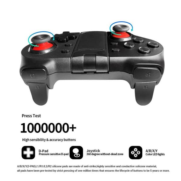 Oppgradert mobilspillkontroller, trådløs Bluetooth-gamepad joystick multimedia