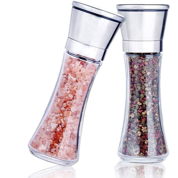 Salt- och pepparkvarn set om 2 med justerbar keramisk kvarn -